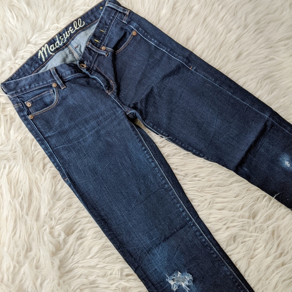 Madewell Distressed Dark Wash Jeans Size 24 - Picture 3 of 5